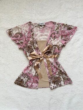 Ethereal Vintage 90s Step By Step paisley fairy layered babydoll top